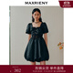 MAXRIENY【商場(chǎng)同款】蕾絲鏤空花苞連衣裙夏日甜美泡泡袖小黑莓裙 黑色 L 03