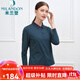 米蘭登（MILANDON）春秋新款中老年女裝媽媽裝時(shí)尚條紋翻領(lǐng)針織長(cháng)袖t恤女潮1N1T1103 綠條 3XL