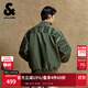 杰克·瓊斯（JACK&JONES）25年男裝秋冬潮酷飛行員夾克男短款棉服寬松棒球服棉衣外套男士 E03草綠 M 175