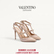 華倫天奴VALENTINO女士 ROCKSTUD 漆皮鉚釘高跟鞋 裸粉色 38.5