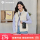 坦博爾羽絨服馬甲女立領(lǐng)寬松外搭短款羽絨背心外套TD236006 小香白 170