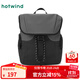 熱風(fēng)（Hotwind）男士背包2025年春季新款休閑翻蓋雙肩包大容量商務(wù)通勤電腦包 72黑灰 F