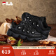 FILA【楊冪同款】官方豌豆鞋女鞋老爹鞋運動鞋冬季新款運動休閑鞋 黑/影黑灰-BD 37.5