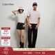 Calvin Klein Jeans夏季男女情侶中性休閑通勤ck字母純棉凈色短袖T恤J324671 CGA-奶昔白 M
