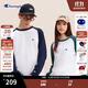 Champion冠軍新復(fù)古回潮長袖T恤男2024秋季新款刺繡小Clogo插肩袖純棉上衣 藏青色拼接 XL