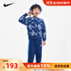 NIKE 耐克兒童套裝兩件套 2025秋季男童純棉童裝衛衣長(cháng)褲子長(cháng)袖套裝 靛藍色 【100%純棉】 110 /5 【建議身高104-110cm】