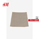 H&M女裝半身裙秋季時(shí)髦格紋修身中腰迷你短裙1178910 棕色 S 160/68