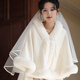 喬庭婚紗披肩冬季加厚斗篷配旗袍婚紗秋冬民國風(fēng)大氣保暖婚紗敬酒服披 國風(fēng)【加絨加厚】白色 均碼  快要搶光