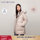 TOMMY HILFIGER【防潑水】秋冬女裝毛領(lǐng)中長(cháng)款連帽撼冬御寒保暖羽絨服外套 米白色YBH M （推薦：115-125斤）