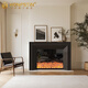 漢菲斯丁法式簡(jiǎn)約壁爐仿真火焰電子取暖器電視柜別墅客廳現代風(fēng)背景裝飾柜 黑色+裝飾爐芯 1200*320*1000mm