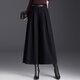 闊腿褲女春季新款高腰時(shí)尚百搭九分褲裙褲子顯瘦垂感簡(jiǎn)約寬松裙褲 黑色 M （27/96-104斤）