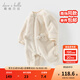 戴維貝拉（DAVE＆BELLA）滿(mǎn)月寶寶連體衣嬰幼兒保暖爬爬服牛奶絨小童衣服冬裝新款女寶睡衣 米白【現貨】 80cm （建議身高73-80cm）