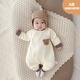 北鼻嘟嘟嬰兒保暖連體衣春秋款加厚純棉套裝秋冬季夾棉新生兒寶寶衣服 麻花小熊【斜襟保暖連體衣】 59cm 建議0-2月 體重8-10斤