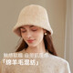 真享含羊毛帽子女秋冬季時(shí)尚保暖帽盆帽優(yōu)雅漁夫帽水桶帽P(pán)664 淺駝色
