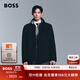 BOSS博斯【90%羊毛】男士寬松短版毛呢混紡大衣 001-黑色 L (50A)