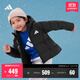 adidas男女小童600蓬保暖寬松舒適休閑鴨絨連帽羽絨服阿迪達斯   黑色   170