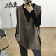 孜茜 秋冬新款羊毛馬甲女V領(lǐng)中長(cháng)款無(wú)袖毛衣外搭針織毛背心坎肩 咖色 XL