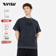 EVISU【明星同款】KURO 男士商標印花做舊短袖T恤 炭灰色 L