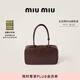 MiuMiu【禮物】繆繆女士Beau牛皮革中號手提包單肩包 石南木色