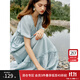 范思藍恩茶歇法式氣質(zhì)連衣裙女夏季2024新款田園風(fēng)度假長(cháng)裙12506 薄荷綠 S