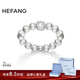 HEFANG何方珠寶氣泡方糖戒指優(yōu)雅尾戒輕奢高級感生日禮物送女友 M碼