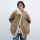 離境天狐貍毛領(lǐng)羽絨服女皮草外套及野皮草成衣水洗立翻兩用狐貍毛羽絨派 暖絨卡其 M 均碼