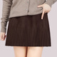 IFSONG2025灰色高級感松緊腰a字百褶裙女打底遮臀屁簾疊穿針織a字半身裙 咖啡色 L 90-120斤