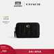 蔻馳（COACH）女士PILLOW菱格紋絎縫小號環(huán)繞式拉鏈卡包 B4/黑色