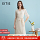 愛(ài)特愛(ài)（EITIE）時(shí)尚高級感繡花V領(lǐng)顯瘦喇叭袖雪紡連衣裙夏季新款女B2407328 香檳白13 M 160