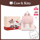 COW&KITTY正品凱蒂貓2025新款學(xué)生風(fēng)可愛(ài)雙肩女士背包生日禮物女生旅游背包 櫻花粉送掛件禮盒 25-12-25