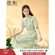 香影（xiangying）改良旗袍女2025夏裝新款碎花裙子國風(fēng)少女年輕款新中式連衣裙 果綠 M