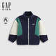 蓋璞男幼童秋季款logo刺繡撞色搖粒絨立領(lǐng)外套兒童裝804572