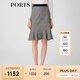 PORTS寶姿春夏新品女裝格子優(yōu)雅包臀裙魚(yú)尾半身裙LM8S005NFF029 黑色格子 XS (2)