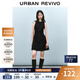 UR2025春季新款女摩登氣質(zhì)褶皺收腰顯瘦無(wú)袖連衣裙UYY750030 黑色 S