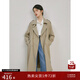 自巧小個(gè)子經(jīng)典雙排扣英倫風(fēng)衣女2023春裝新款氣質(zhì)翻領(lǐng)中長(cháng)款外套 艾綠 M (155-158cm左右參考)