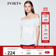 PORTS寶姿新品商場(chǎng)同款女裝甜美一字肩上衣SN8B013HPT007 白色 M (6)