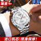 LOUGOES瑞士名牌手表男士機械表超薄新款商務(wù)防水潮腕表夜光專(zhuān)柜新款 本色白面【旗艦升級版】