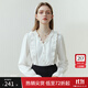 范思藍恩23FS11324法式宮廷木耳花邊通勤襯衫女春裝新款上衣 白色 L