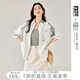 對白藝術(shù)畫(huà)作聯(lián)名印花短袖白襯衫女2025夏新款設計感小眾寬松上衣 白色印花 S