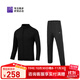 必邁（bmai）新款跑步蓄能夾克運動(dòng)褲套裝健身訓練運動(dòng)保暖競賽馬拉松衣褲 暗夜黑【男款兩件套】 男 L