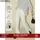 COCOBELLA工裝風(fēng)大口袋休閑褲女寬松直筒垂順開(kāi)叉長(cháng)褲PA7012 米色 L
