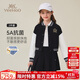 英氏（YEEHOO）女童套裝兒童棒球服裙子兩件裝中大童裝休閑學(xué)院風(fēng)秋裝 黑色 130