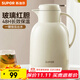 蘇泊爾（SUPOR）保溫壺家用玻璃內膽暖水壺大容量熱水瓶學(xué)生宿舍熱水壺保溫水壺 奶油白【防塵壺嘴】2L