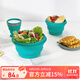 M Square折疊硅膠杯便攜泡面碗露營(yíng)野餐 藍色三件套【中杯+中碗+大碗】 