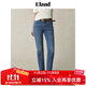 ELAND【78%棉】牛仔褲女通勤微彈修身九分褲2025夏季新款 牛仔色(55)Indigo M /165