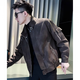 卟厝痞帥風(fēng)炸街皮衣男士機車(chē)皮夾克男2025新款修身韓版感外套男 咖色 L