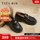 他她（TATA）女鞋預言家2025秋時(shí)尚百搭單鞋樂(lè )福鞋黑色小皮鞋FUV01CA5 黑色 37