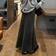 心楠高腰半身裙2025秋裝新款女裝修身簡(jiǎn)約通勤氣質(zhì)魚(yú)尾裙 黑色魚(yú)尾半身裙L【105-115斤】 L