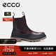 愛(ài)步（ECCO）女靴 女士百搭厚底增高切爾西靴牛皮靴子 革新214793 黑色/可可棕21479355275 38