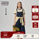 Teenie Weenie小熊白色連衣裙2025夏季新款減齡學(xué)院風(fēng)背帶裙中長(cháng)裙 藏青色 S